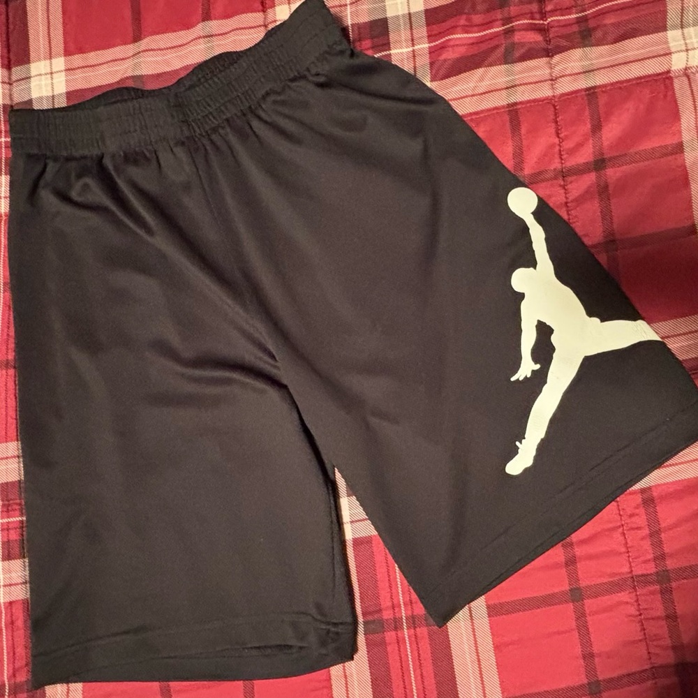 Jordan Black Kids Shorts with White Logo